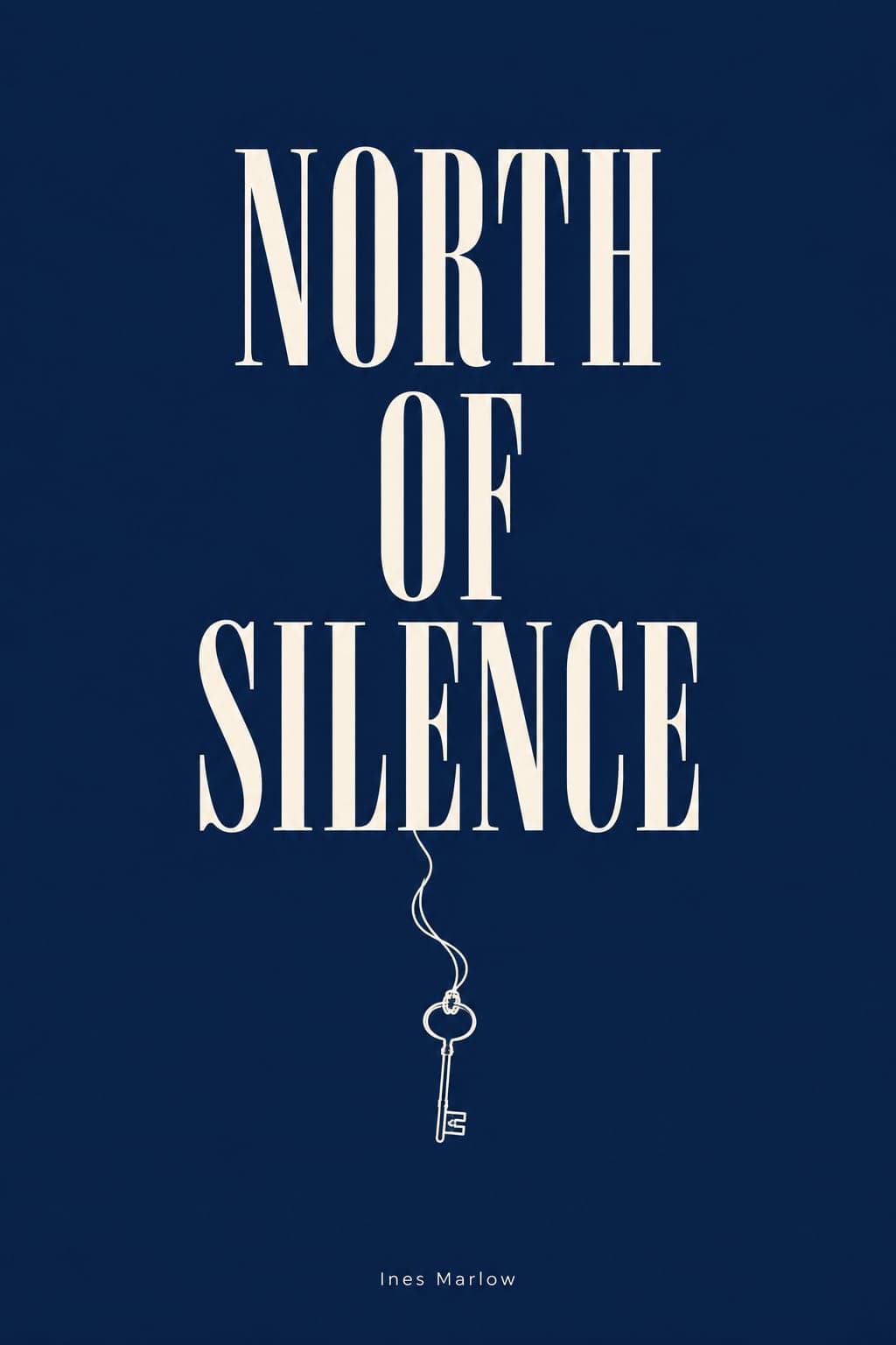 Typografisches Cover: der Titel in hoher Serifenschrift auf Marineblau, ein Messingschlüssel in einem Strich gezeichnet