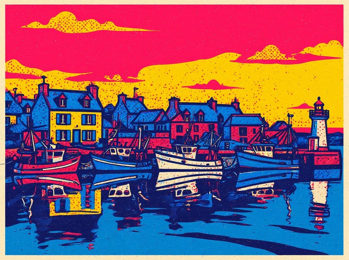 En sérigraphie pop art, aplats saturés