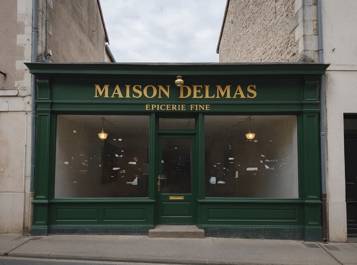 Devanture en menuiserie bois, style épicerie classique